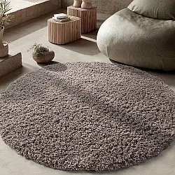 Tapis rond - Combarro Solid Cotton Shaggy (taupe)