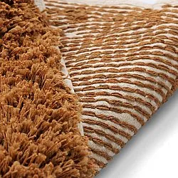 Tapis rond - Kalymnos Natural Cotton Shaggy (blanc cassé/ocre)