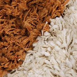 Tapis rond - Kalymnos Natural Cotton Shaggy (blanc cassé/ocre)