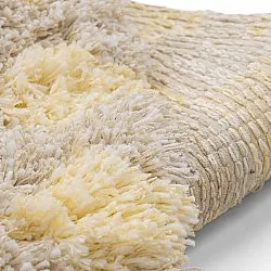 Tapis rond - Methoni Check Cotton Shaggy (crème/jaune clair)