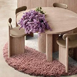 Tapis rond - Perast Natural Cotton Shaggy (multicolore)