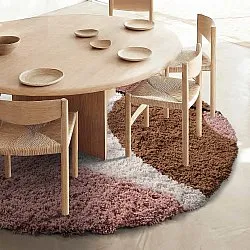 Tapis rond - Perast Natural Cotton Shaggy (multicolore)