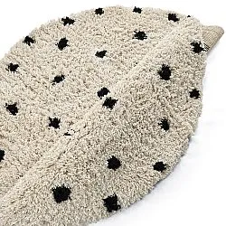 Tapis rond - Soria Natural Cotton Shaggy (blanc cassé/noir)