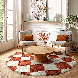 Tapis ronds - Albi (blanc/orange)