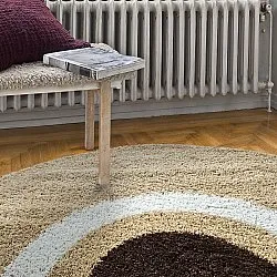 Tapis ronds - Alsace (beige/blanc/marron)