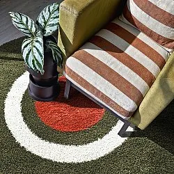 Tapis ronds - Alsace (vert/blanc/orange)