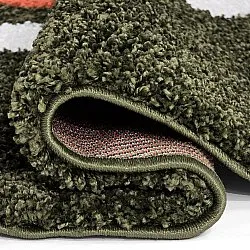 Tapis ronds - Alsace (vert/blanc/orange)