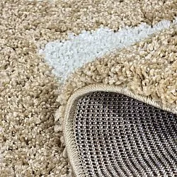 Tapis ronds - Asilah (beige/blanc)