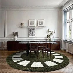 Tapis ronds - Asilah (vert/blanc)