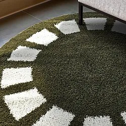 Tapis ronds - Asilah (vert/blanc)