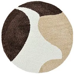Tapis ronds - Chiniot (marron/beige/blanc)
