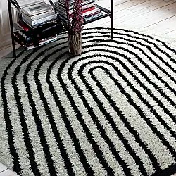 Tapis ronds - Cluny (blanc/noir)
