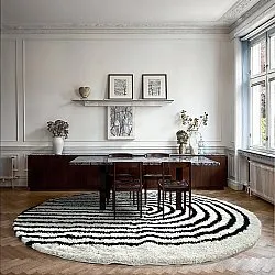 Tapis ronds - Cluny (blanc/noir)