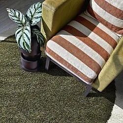 Tapis ronds - Conques (vert/blanc)