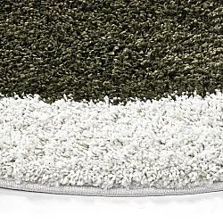 Tapis ronds - Conques (vert/blanc)