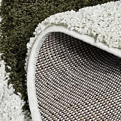 Tapis ronds - Conques (vert/blanc)