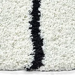 Tapis ronds - Eze (blanc/noir)