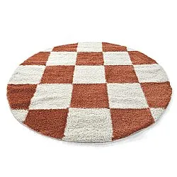Tapis ronds - Gordes (orange/blanc)
