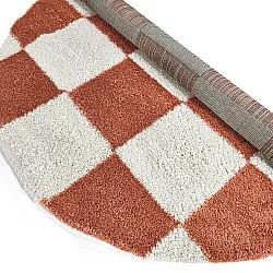 Tapis ronds - Gordes (orange/blanc)