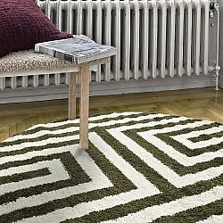 Tapis ronds - Imilchil (blanc/vert)