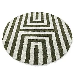 Tapis ronds - Imilchil (blanc/vert)