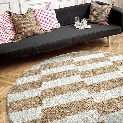 Tapis ronds - Tamri (beige/blanc)