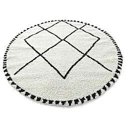 Tapis ronds - Tiznit (blanc/noir)