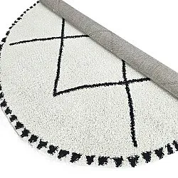 Tapis ronds - Tiznit (blanc/noir)