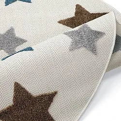 Tapis rond pour enfants - Stars (crème/multicolore)