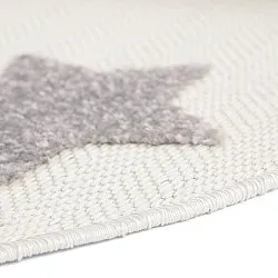 Tapis rond pour enfants - Stars (crème/multicolore)