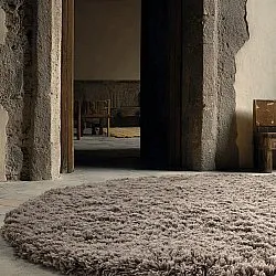 Tapis rond - Aliste Wool Shaggy (marron)