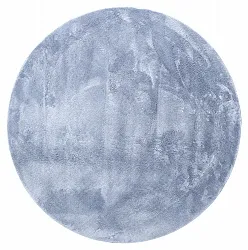 Tapis rond - Aranga Super Soft Fur (bleu acier)