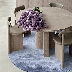 Tapis rond - Aranga Super Soft Fur (bleu acier)
