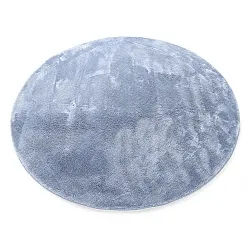 Tapis rond - Aranga Super Soft Fur (bleu acier)