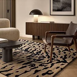 Tapis shaggy - Zebra Tufted Wool Premium (beige/noir)