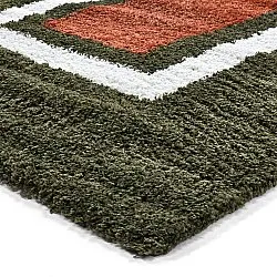 Tapis à poils longs - Alsace (vert/blanc/orange)