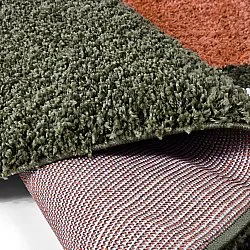 Tapis à poils longs - Alsace (vert/blanc/orange)