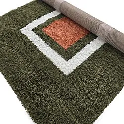 Tapis à poils longs - Alsace (vert/blanc/orange)