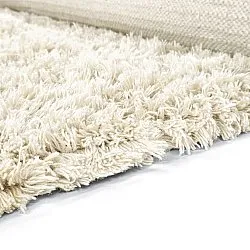 Tapis shaggy - Fassale Hand Woven Wool Shaggy (blanc)
