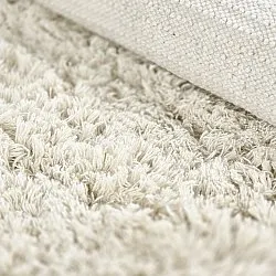 Tapis rond - Fassale Hand Woven Wool Shaggy (blanc)