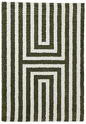 Tapis à poils longs - Imilchil (blanc/vert)