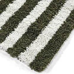 Tapis à poils longs - Imilchil (blanc/vert)
