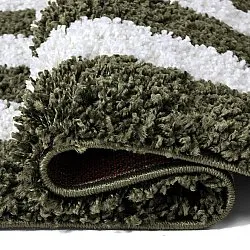 Tapis à poils longs - Imilchil (blanc/vert)