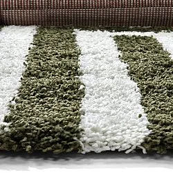 Tapis à poils longs - Imilchil (blanc/vert)