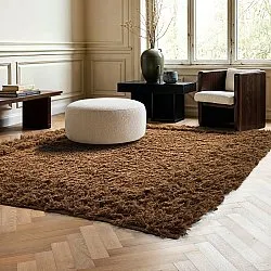 Tapis à poils longs - Melilla Hand Woven Wool Shaggy (marron)
