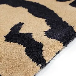 Tapis shaggy - Zebra Tufted Wool Premium (beige/noir)