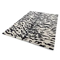 Tapis shaggy - Zebra Tufted Wool Premium (blanc/noir)