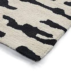 Tapis shaggy - Zebra Tufted Wool Premium (blanc/noir)