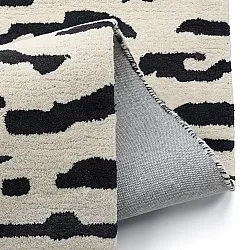 Tapis shaggy - Zebra Tufted Wool Premium (blanc/noir)
