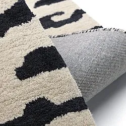 Tapis shaggy - Zebra Tufted Wool Premium (blanc/noir)